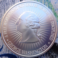 2 oz. 1791 WASHINGTON BUST/BILL OF RIGHTS 2A 50mm BU round .999 fine silver 102.34 per troy oz