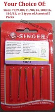 NEEDLES BALLPOINT 2045 Yellow Band 130/705H Singer Genuine Size 9,11,14,16,18