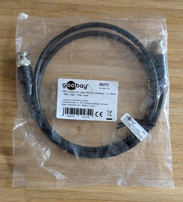 Verbindungskabel BNC RG58, BNC-Stecker beidseitig, schwarz, 1 m, Neu OVP 