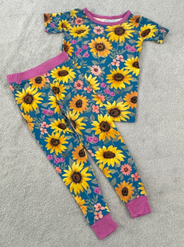 Little Sleepies Girls 2-Piece Sunflower Set 2T (Free S/H)