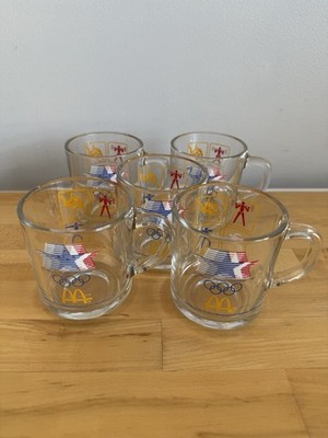 McDonald's 1984 Los Angeles Olympics Clear Glass Mug Set of 5