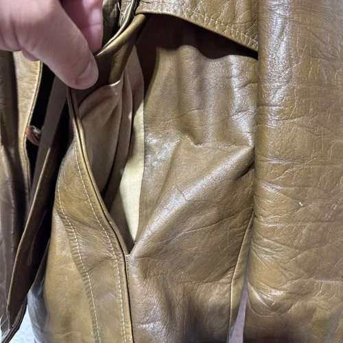 VTG 70s Leathers Ltd by Campus Brown Leather Barnstormer Jacket Belted Men’s L image 10