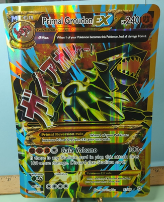 JUMBO CARD Pokemon Primal Groudon EX RARE 97/98 XY - Ancient