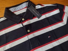 NWT, Tommy Hilfiger Men's Regular Fit Mesh Knit Short Sleeve Polo Shirt.