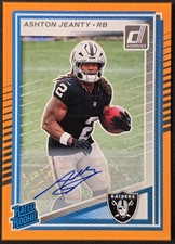 2025 Panini Donruss Ashton Jeanty Rated Rookie ORANGE Auto Raiders ROOKIE #305