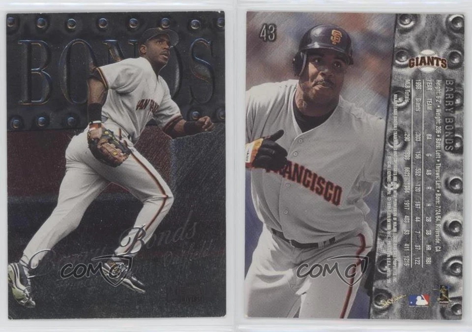 1999 Skybox Metal Universe Barry Bonds #43 - Image 3 of 3