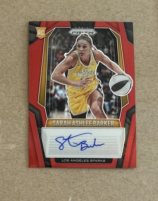 2025 Prizm WNBA Basketball Sarah Ashlee Barker Red Rookie Autograph Card # d /99