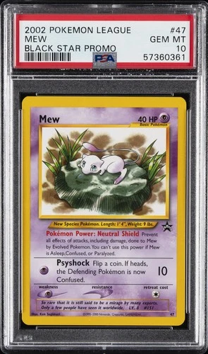 2002 POKEMON LEAGUE PROMO BLACK STAR #47 MEW PSA 10