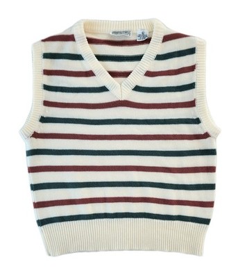 Fantastik Boxy Striped Sweater Vest Womens Large Vtg 80's Retro Grandmacore 