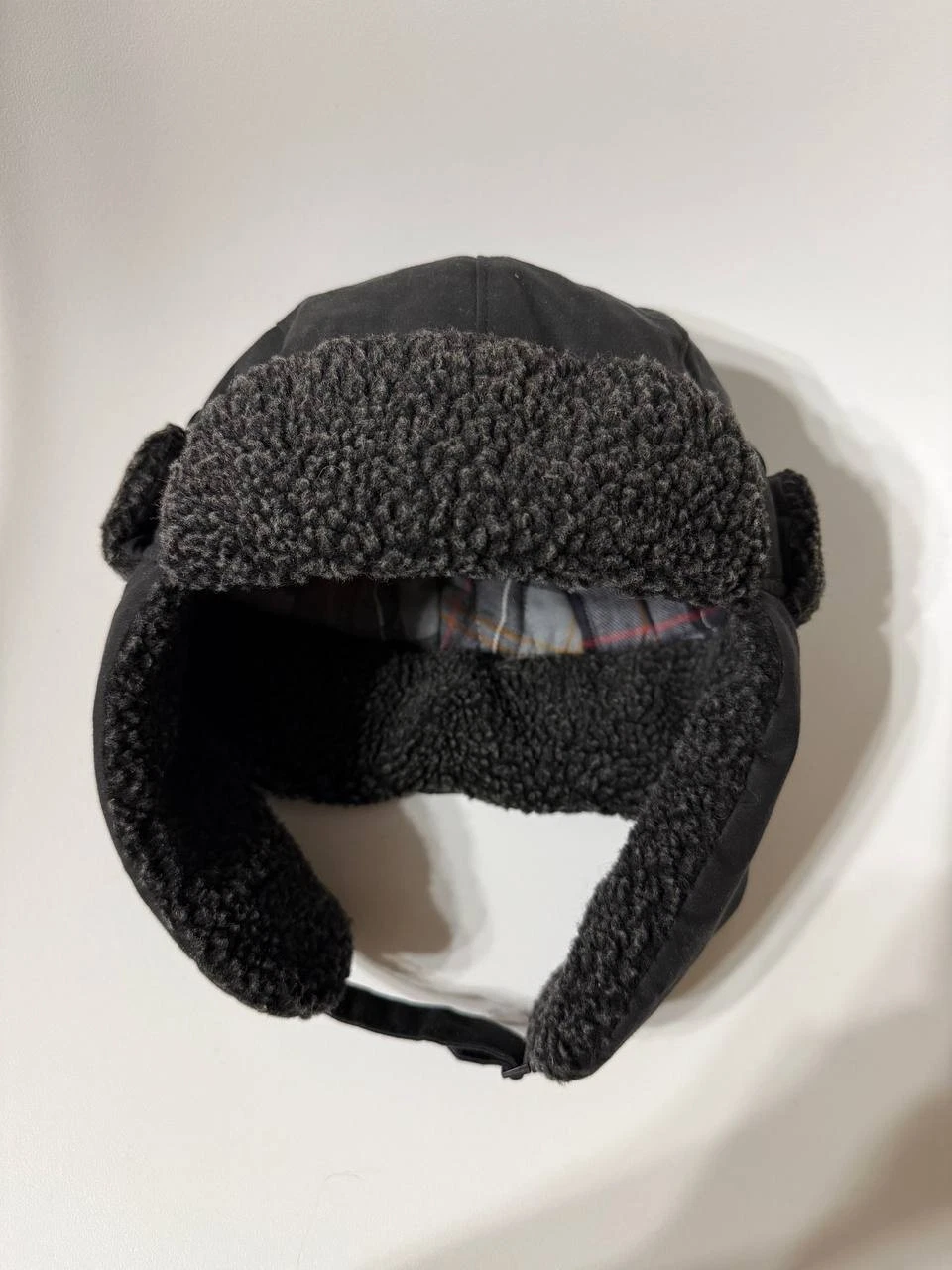 Barbour Wax Fur Trapper Blue Winter Hat Size m