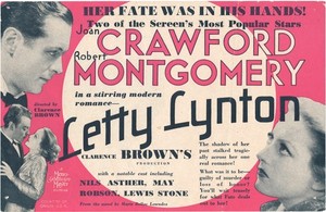 LETTY LYNTON (1932) Joan Crawford Robert Montgomery ORIGINAL Movie Herald