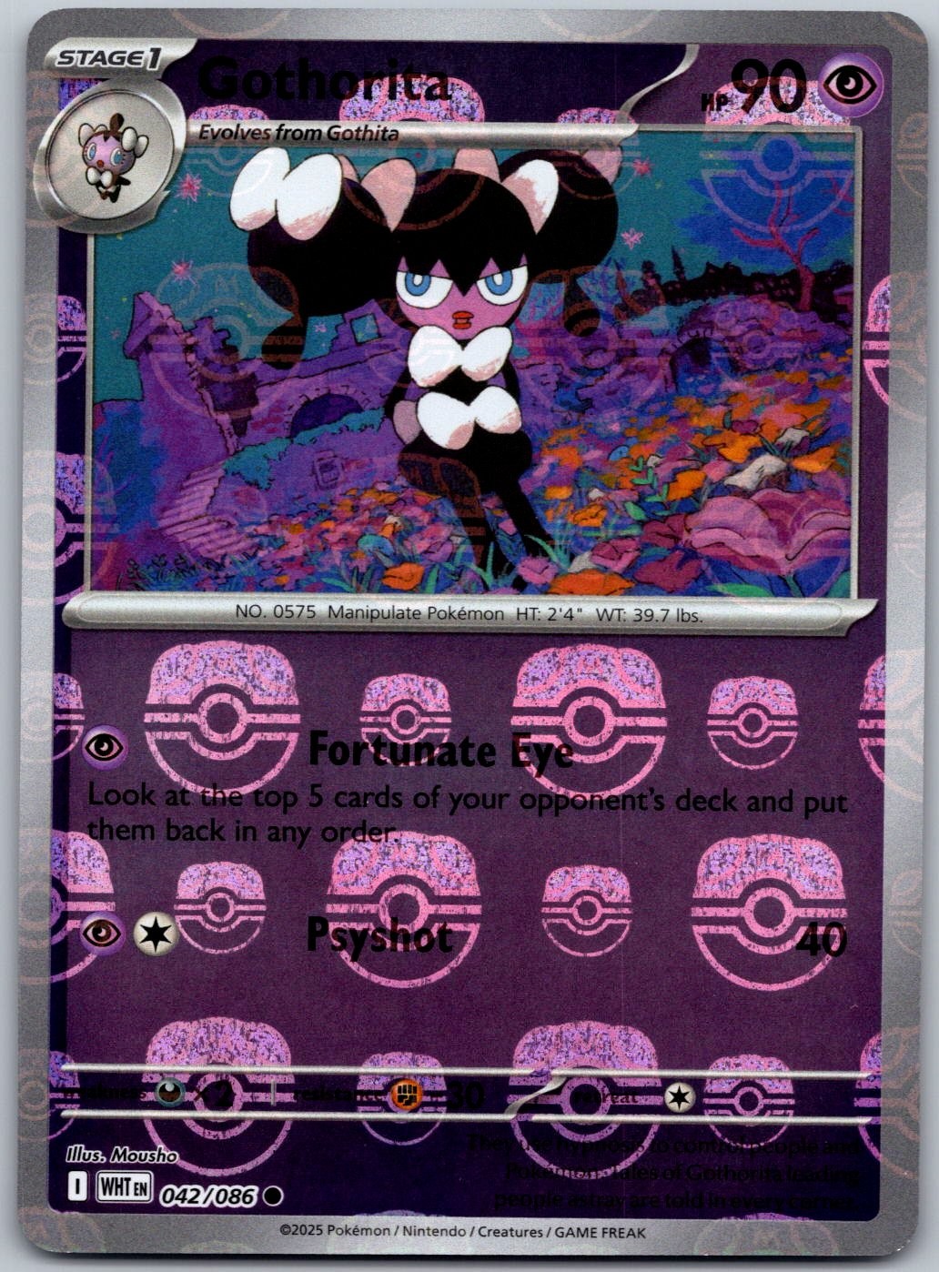 Gothorita (Master Ball Pattern) 042/086 SV: White Flare Common NM