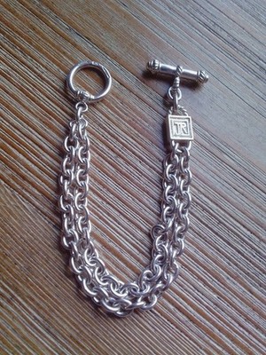 Judith Ripka 925 Sterling Silver Double Link Chain Bracelet