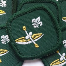 Obsolete Scouts Cub Canoeing Patch Badges – Yellow Kayak Paddle Activity Old/New