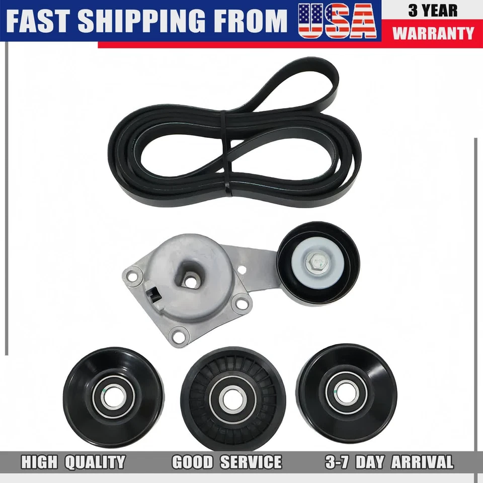 For 04-06 Ford Expedition Mustang Lincoln V8 Serpentine Belt Drive Component Kit Foto 4 de 4