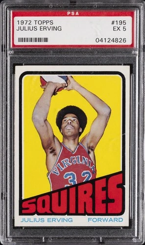 1972 TOPPS #195 JULIUS ERVING ROOKIE RC PSA 5