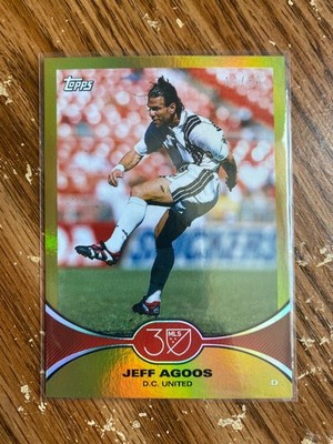 2025 Topps MLS 30th Anniversary Jeff Agoos Gold Foil 12/50 Jersey #