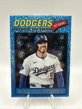 2025 Topps Heritage Chrome Freddie Freeman Chrome Light Blue Sparkle Dodgers