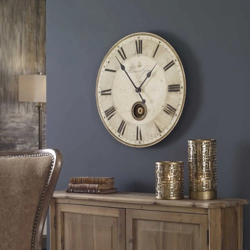 Uttermost 06032 Brass Harrison Gray 23"W Analog Wall Clock - Picture 2 of 4