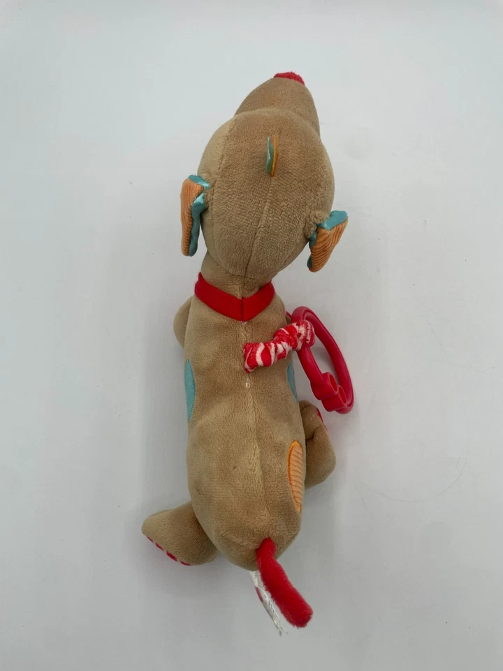 Fisher Price Mattel Peluche Bebé Sonajero Arrugado Cachorro Perro Orejas Azules Bronceado 2014 9" Foto 4 de 4