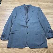 Ermenegildo Zegna Blazer Mens Gray Herringbone Two Button Suit Jacket Lined