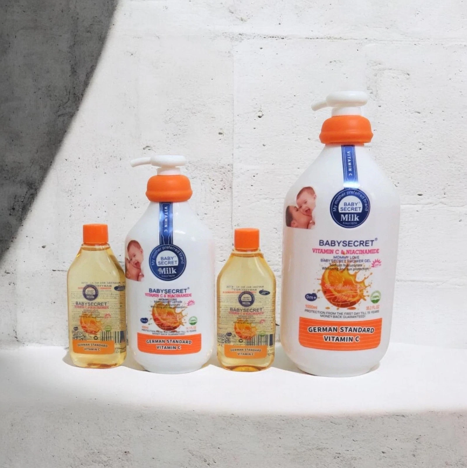 Baby Secret Vitamin C & Niacinamide 1 Lotion + 1 Shower Gel+ Oil x2 - 4pc Sets
Opens in a new window