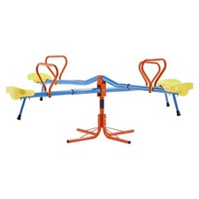 2-4 Kids Seesaw with 110 lbs Capacity, 360 Rotating Teeter Totter for Ages 3