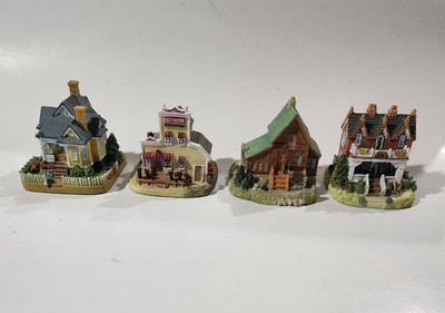 Ceramic Village Set of 4 House Shop Cabin International Resourcing Services 1997