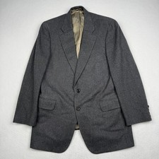 Paul Stuart Blazer Mens 41 Regular Gray Sport Coat Jacket Two Button Flannel