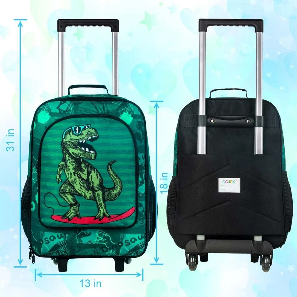 Kids Suitcase for Boys, Cute Dinosaur Rolling Luggage Wheels for Children Tod... - Image 3 of 4