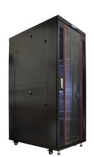 32U Server Rack Enclosure Network Data Cabinet - Thermosystem - Wheels - PDU -