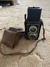vintage kodak reflex camera in field case rare