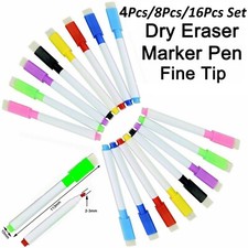 Fine tip Magnetic White board marker pens built in dry eraser easy wipe school