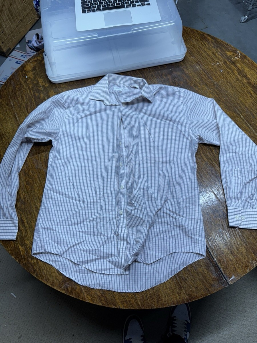 Yves Saint Laurent YSL Shirt Mens 15.5 34 35 Gray Long Sleeve