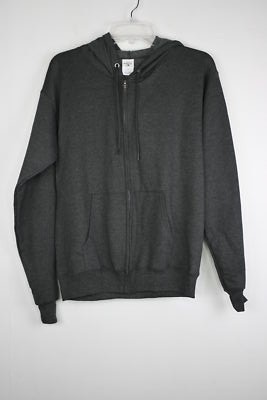 Men's Hanes EcoSmart Full Zip Hoodie Grey Small