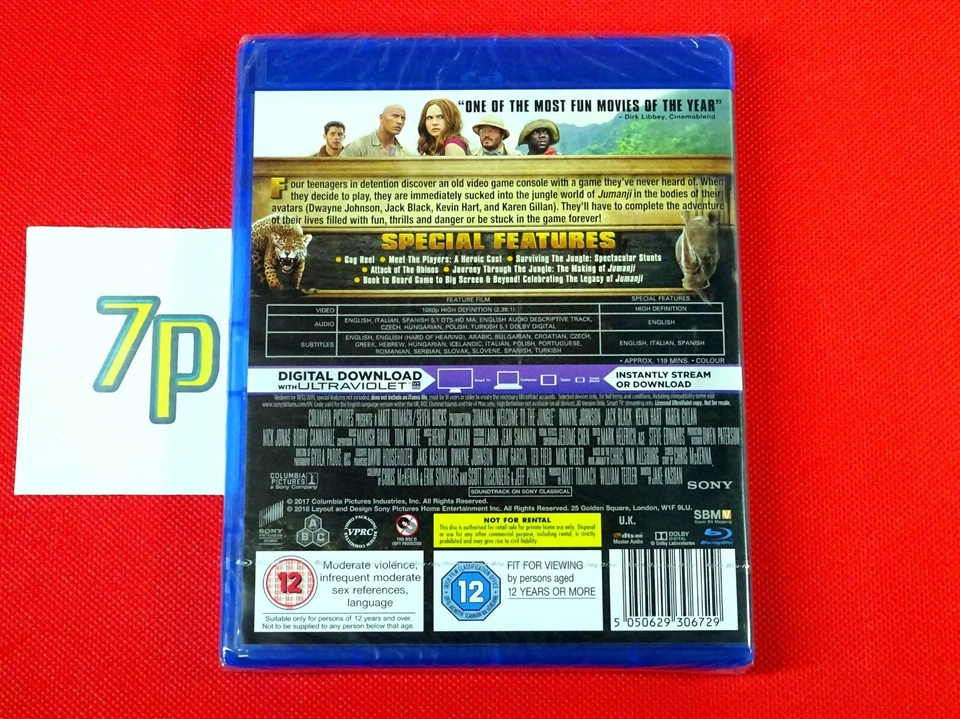 Jumanji Welcome To The Jungle BLU-RAY *NEW* | Dwayne Johnon, Jack Black - Image 2 of 2