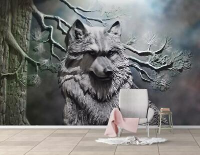 3D Grey Animal Wolf 7194NA Wallpaper Wall Mural Removable Self-adhesive Fay