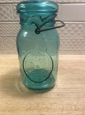 Ball Ideal Set Of (2) Blue Mason Jar Bicentennial Made In USA 1976. A9 & A21.