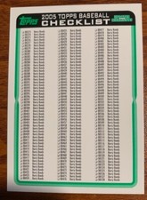 2005 Topps Update & Highlights Green Checklist #3 of 3 Used Free Shipping