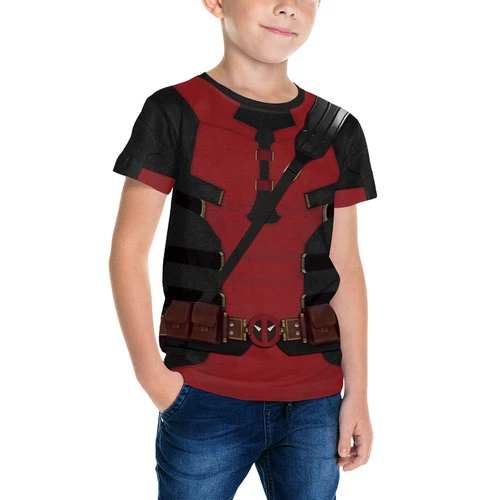 Kinder Deadpool 3 Wolverine Cosplay T-Shirt Jungen Mädchen kurzärmelig Halloween Party - Bild 5 von 11