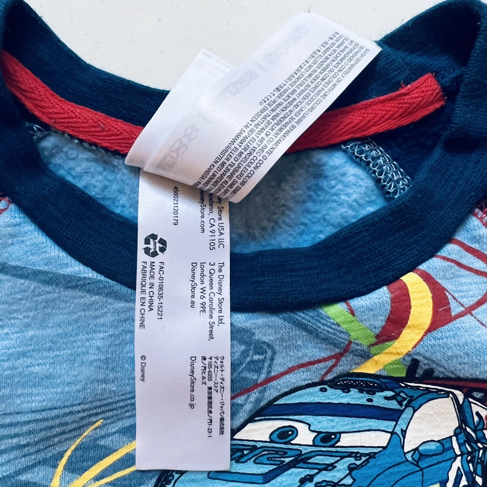 ALEXANDER MCQUEEN Felpa auto da corsa Disney Store Cars Saetta McQueen taglia 9 10 Francesco