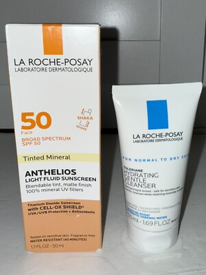 La Roche Posay Toleriane Hydrating Cleanser & Anthelios SPF 50 Sunscreen Lot