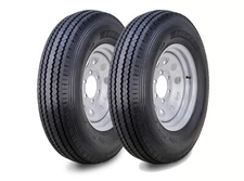 2 ZEEMAX Trailer Tire Assembly ST205/90D15 10-Ply Silver Mod Rim 6 Lug on 5.5"