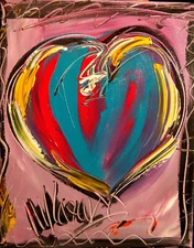 Mark Kazav  HEART Impressionism    Fine Art Original Painting CANVAS rgew4