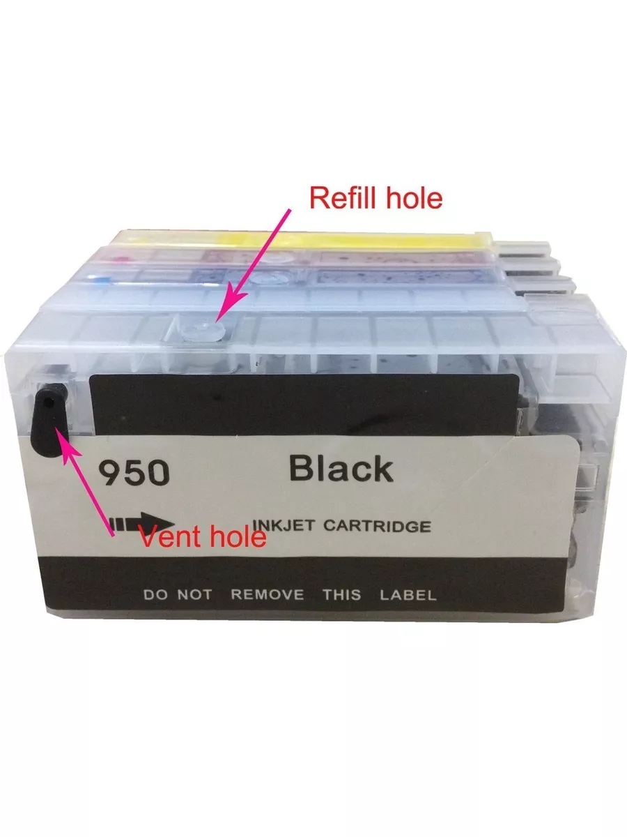 4PK Refillable Ink Cartridges For HP 950 951 Office jet Pro 8600 Plus 8610 8620