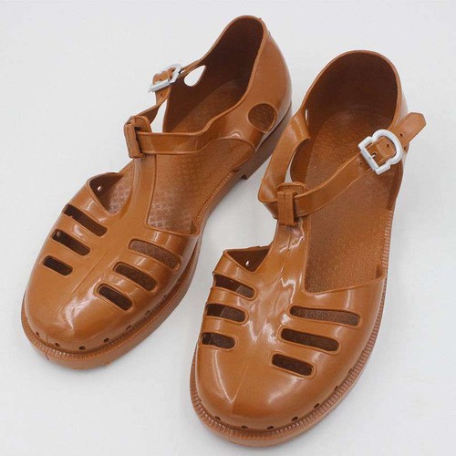 Men Sandals Hollow Shoes Old Fashioned Plastic Vintage Wide Closed Toe  Round Toe | eBay