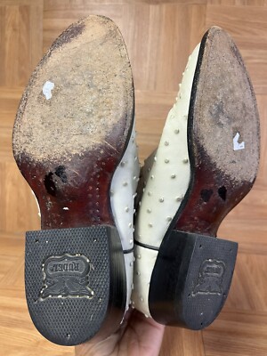 RARE? RUDEL Ivory Goat Ostrich Cowboy Leather Boots Men\'s Size 7.5 EEWestern Rudel | Shoes | Rare Rudelivory Goat Ostrich Cowboy Leather  main image 2