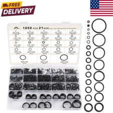 21 Size Rubber O Ring Set,1050 Pcs Black Small O Rings Assortment Kits...