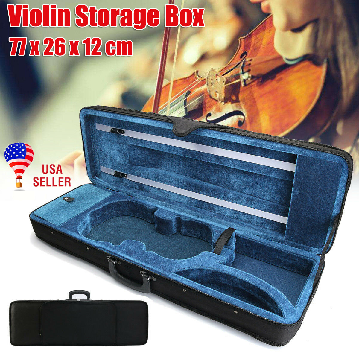Fashion 4/4 Full Size Square Shape Violin Carry Box Hard Case w