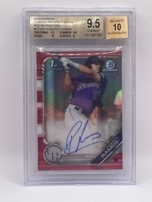 2019 Bowman Chrome 1st Roberto Ramos Red Ref.Auto BGS 9.5/ 10 Red Sox/Rockies /5